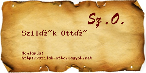 Szilák Ottó névjegykártya